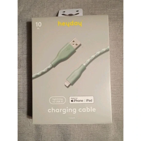 Heyday Charging Cable USB-A  10 Ft iPad iPhone 14 And Older‎ (Cable Only) - Picture 3 of 7